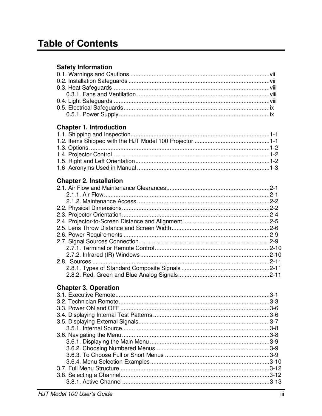 JVC CB100 manual Table of Contents 