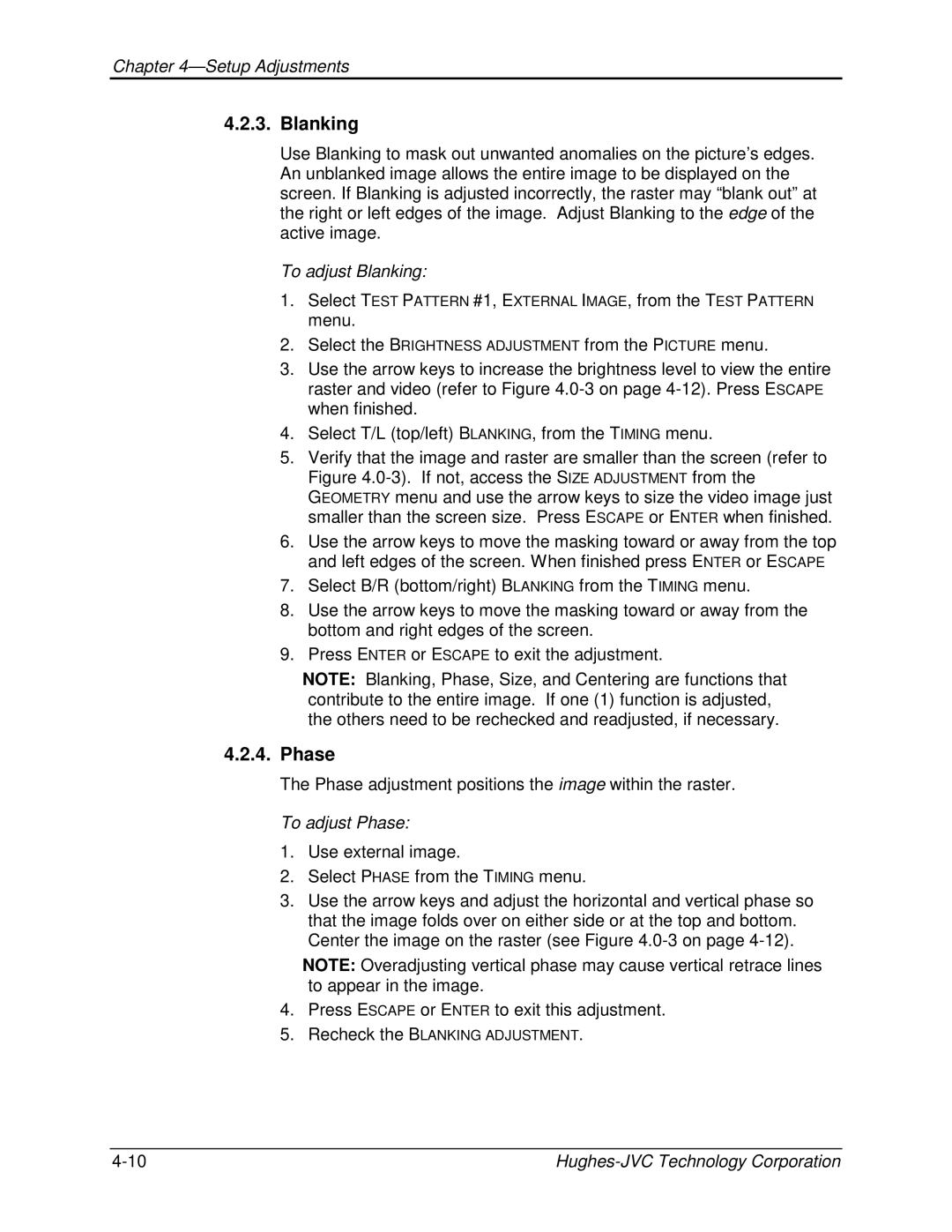 JVC CB100 manual Phase, To adjust Blanking 