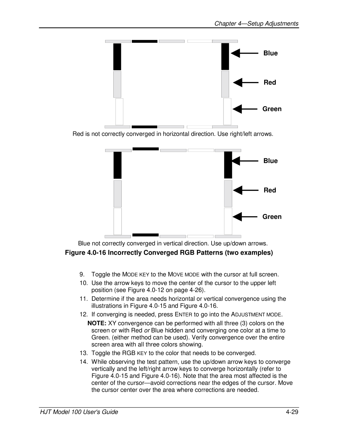 JVC CB100 manual Incorrectly Converged RGB Patterns two examples 