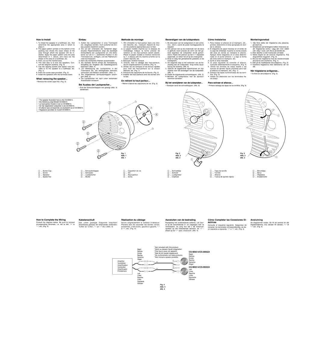 JVC CS-MX624, CS-MX614 manual 