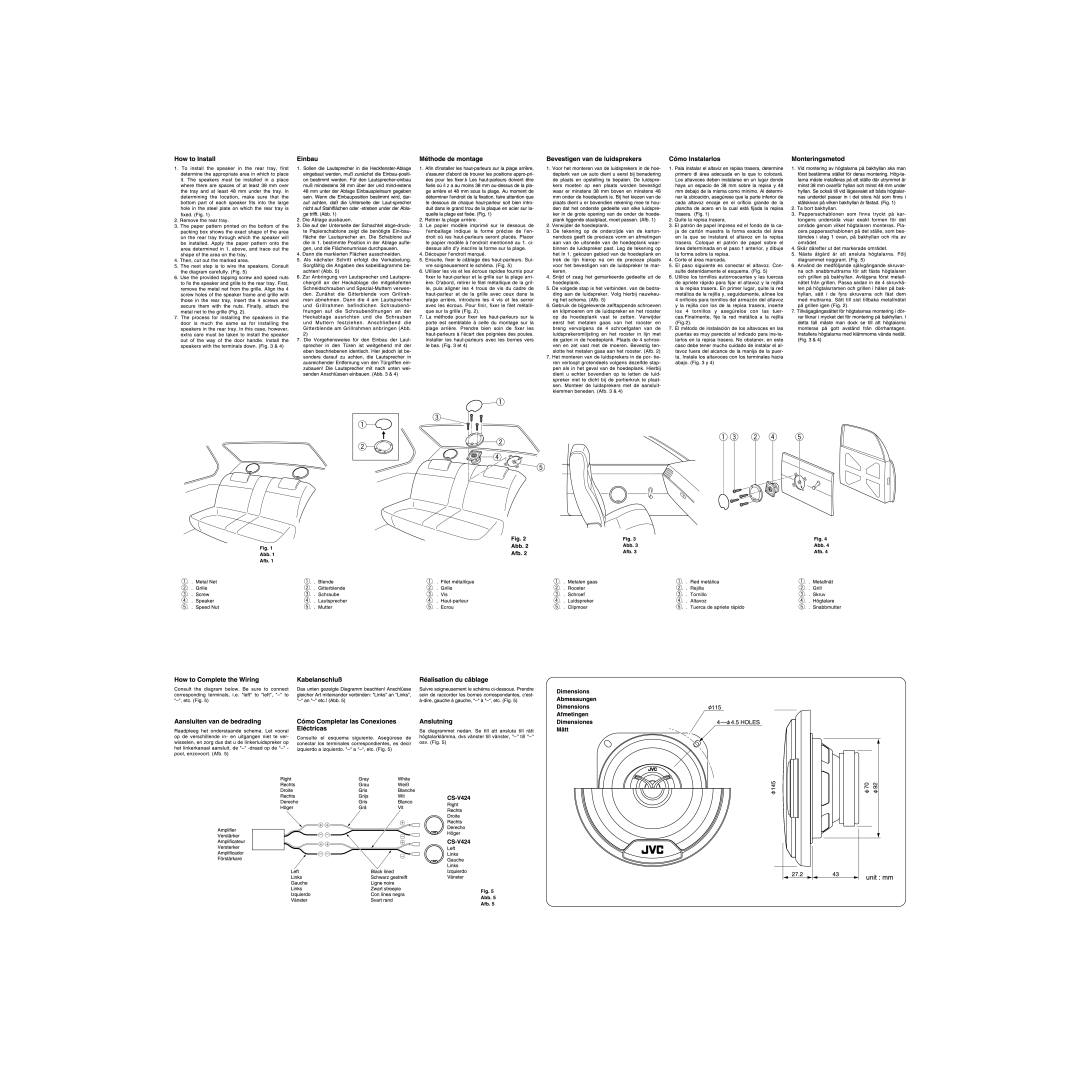 JVC CS-V424 manual 