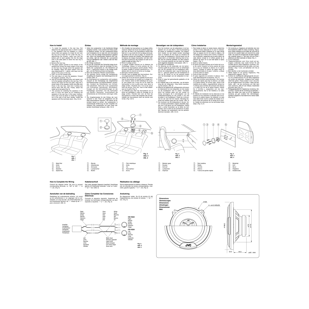 JVC CS-V524 manual 