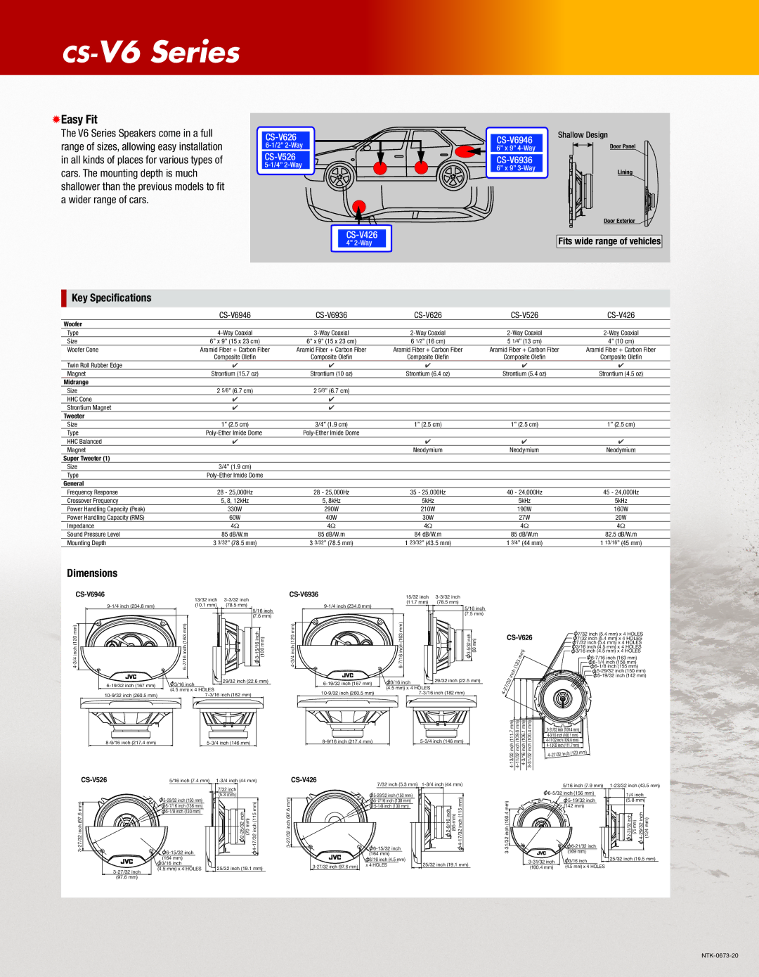 JVC CS-V6946 manual CS-V6936, CS-V626, CS-V526, CS-V426 