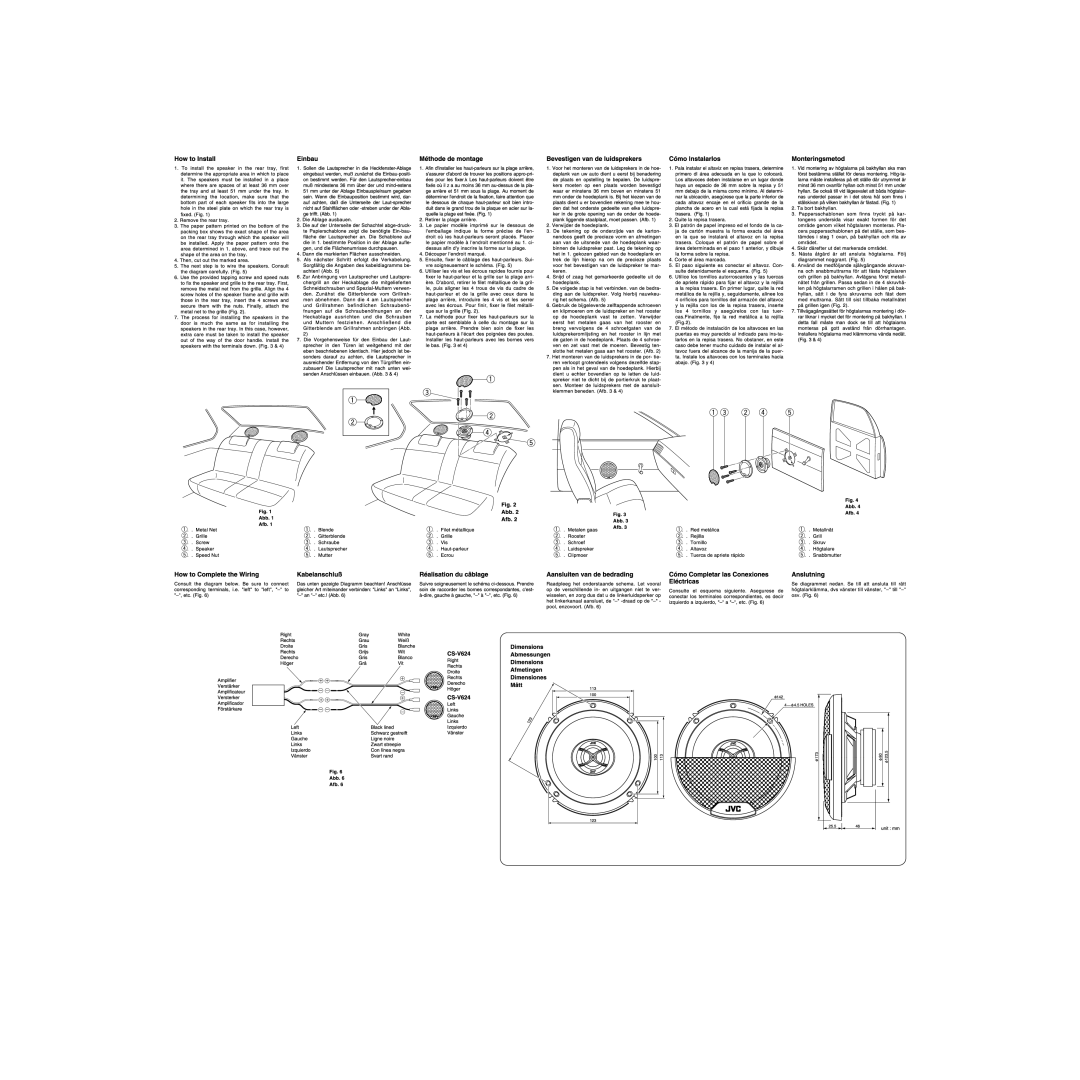 JVC CS-V624 manual 
