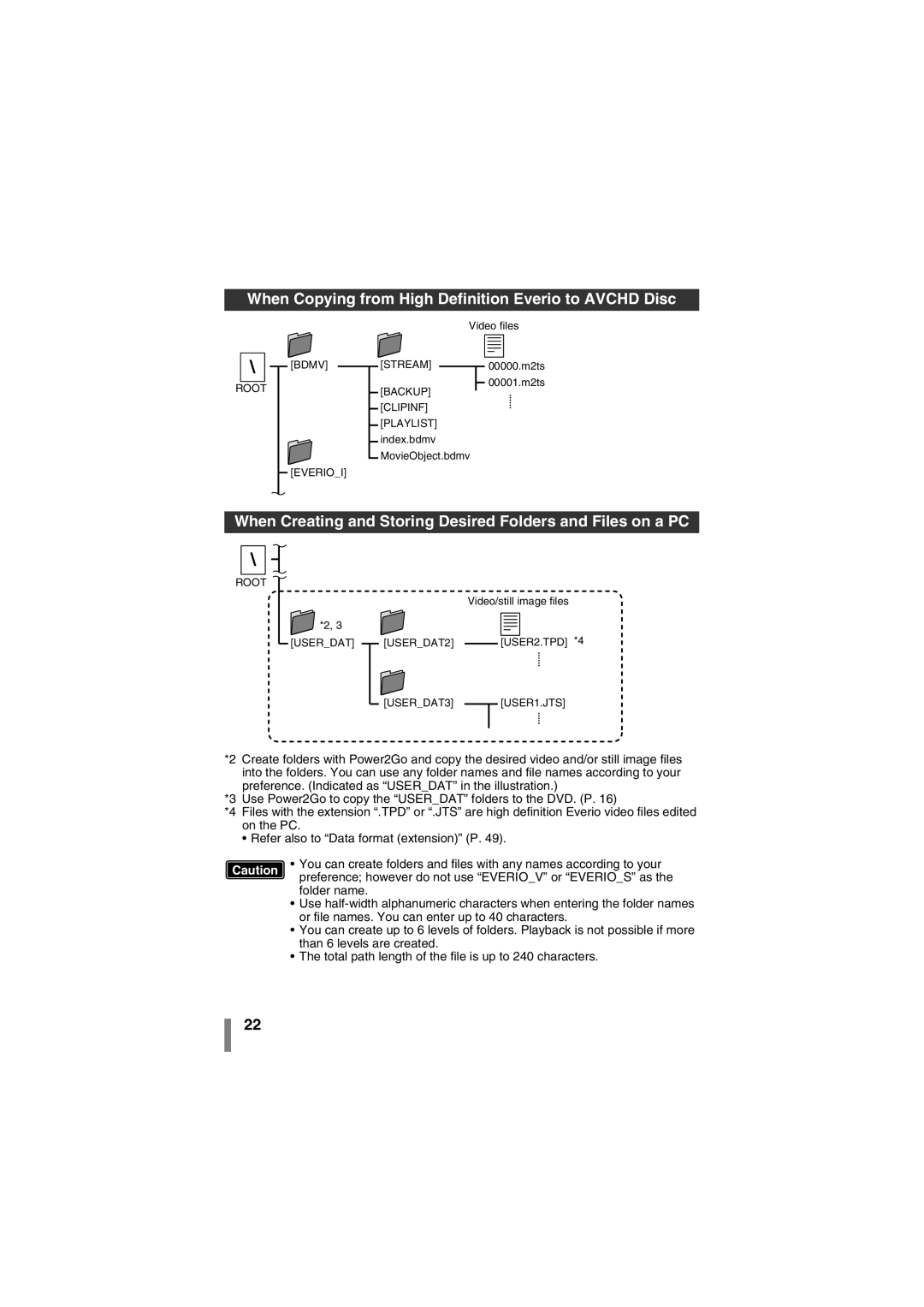 JVC CU-VD50AA manual When Copying from High Definition Everio to Avchd Disc 