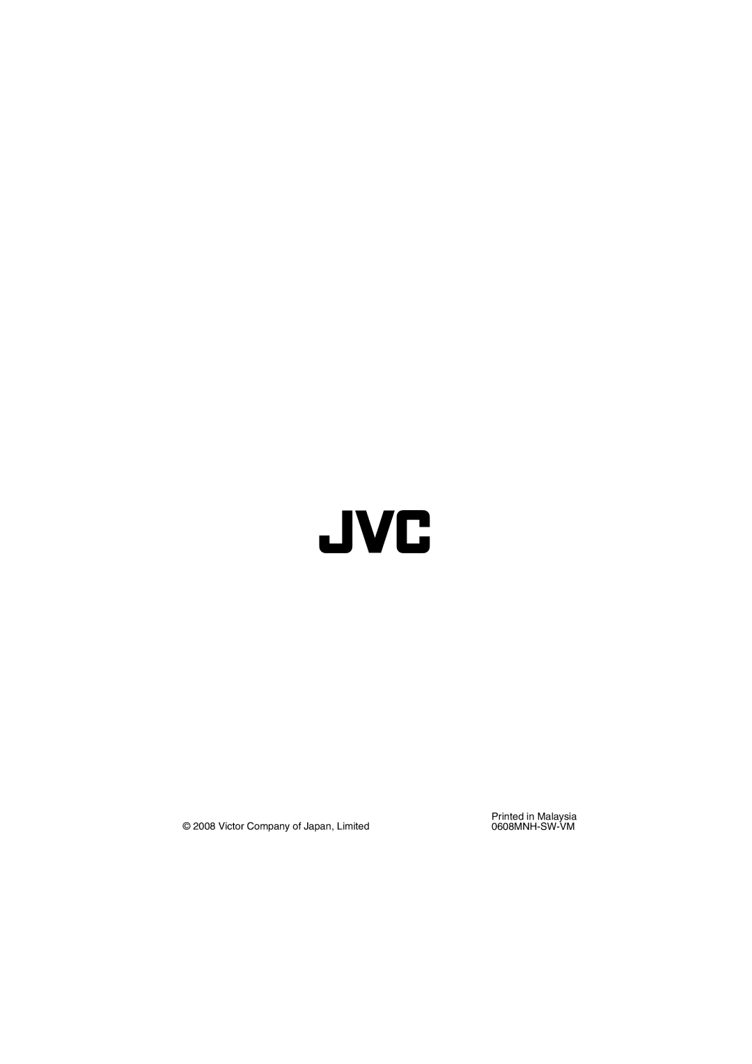 JVC CU-VD50AA manual 0608MNH-SW-VM 