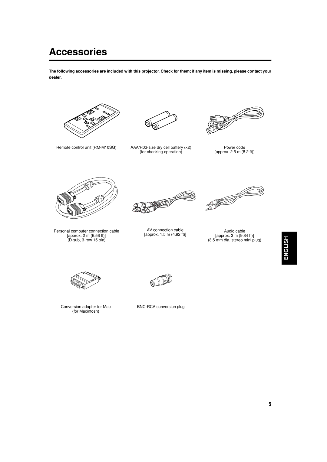 JVC DLA-C15U manual Accessories 