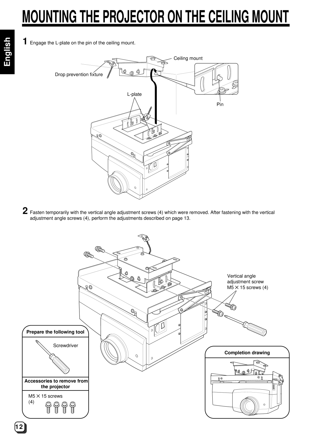 JVC DLA-G10U, DLA-G10E instruction manual Mounting the Projector on the Ceiling Mount 