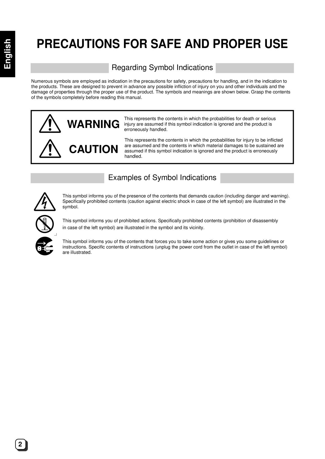 JVC DLA-G10U, DLA-G10E instruction manual Precautions for Safe and Proper USE 