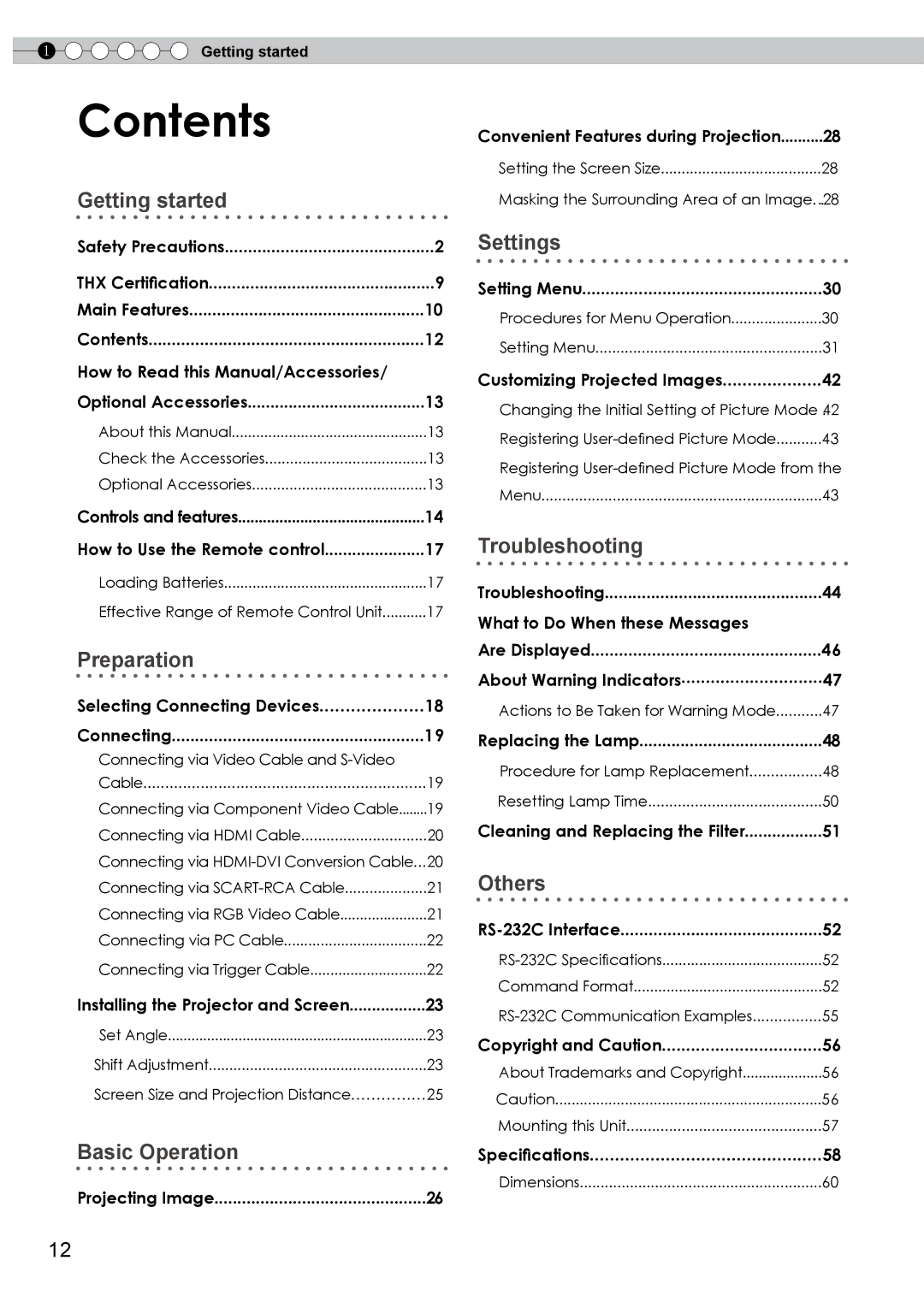 JVC DLA-HD750 manual Contents 