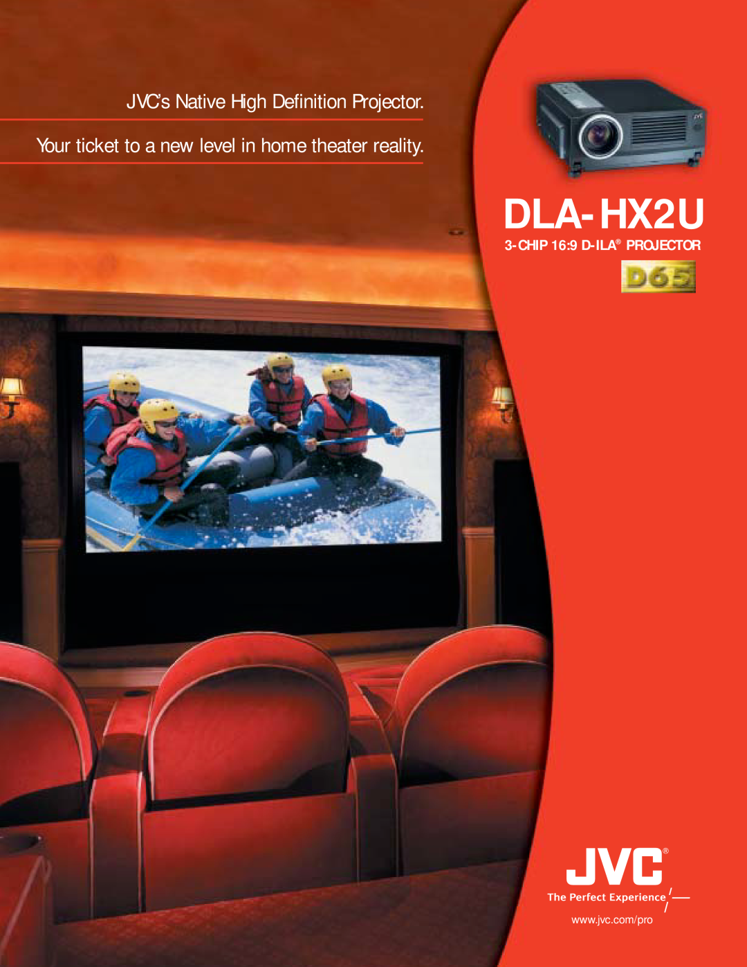JVC DLA-HX2U3 manual JVC’s Native High Definition Projector, Your ticket to a new level in home theater reality 
