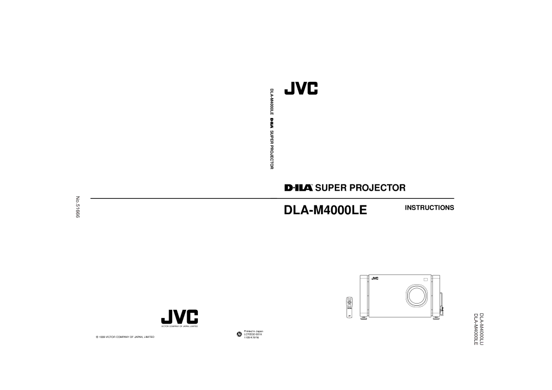 JVC DLA-M4000LU operating instructions DLA-M4000LE Instructions, Victor Company of JAPAN, Limited 