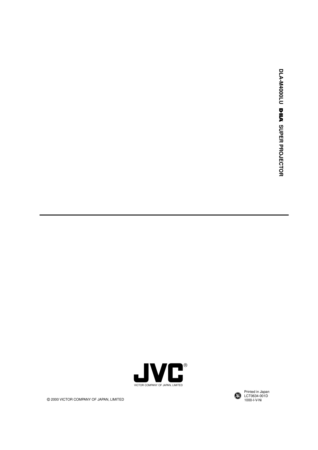 JVC DLA-M4000LU manual LCT0634-001D, V-Ni 