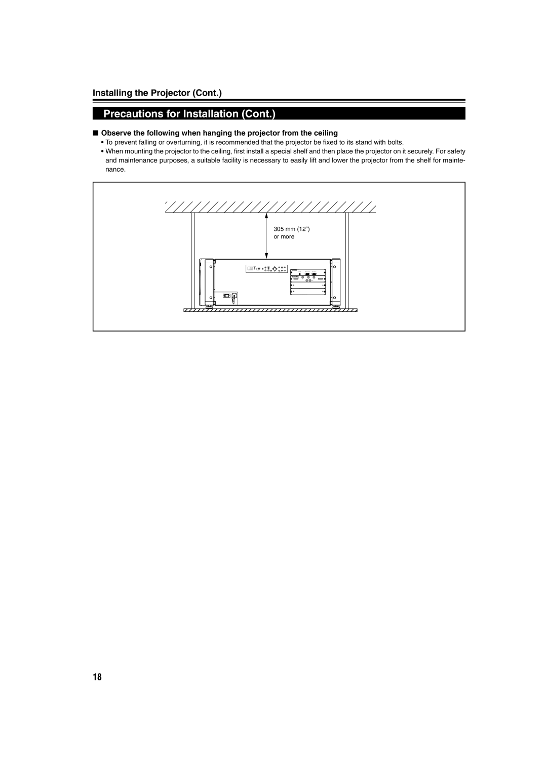 JVC DLA-QX1G manual mm Or more 