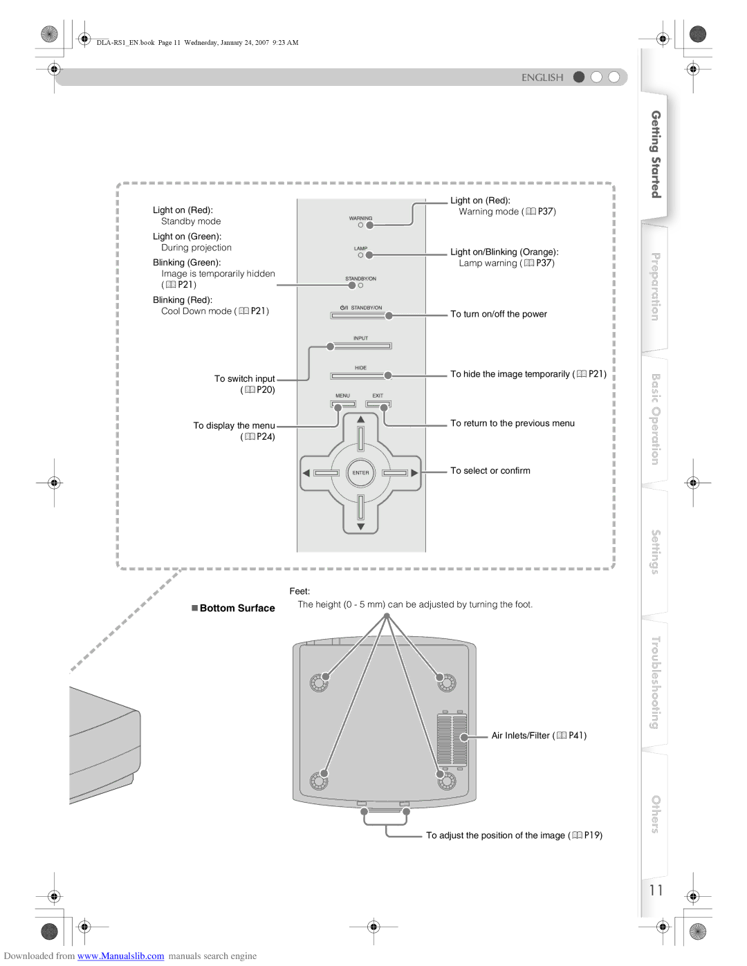 JVC DLA-RS1 manual Settings Troubleshooting Others 