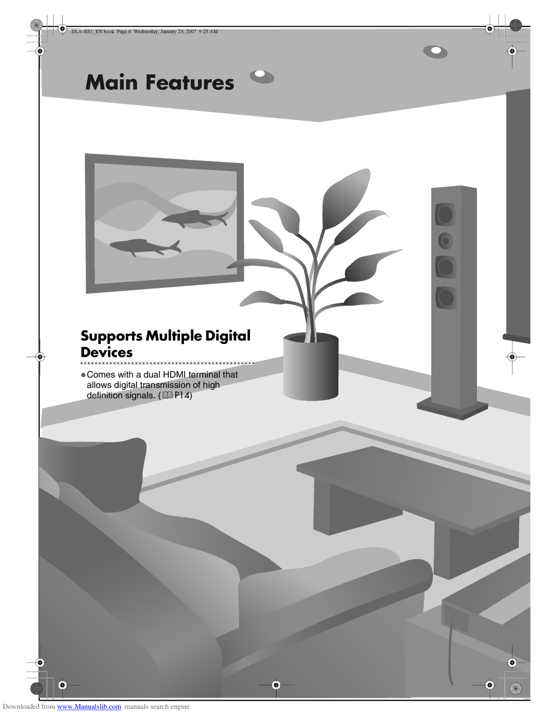 JVC DLA-RS1 manual Main Features, Supports Multiple Digital Devices 