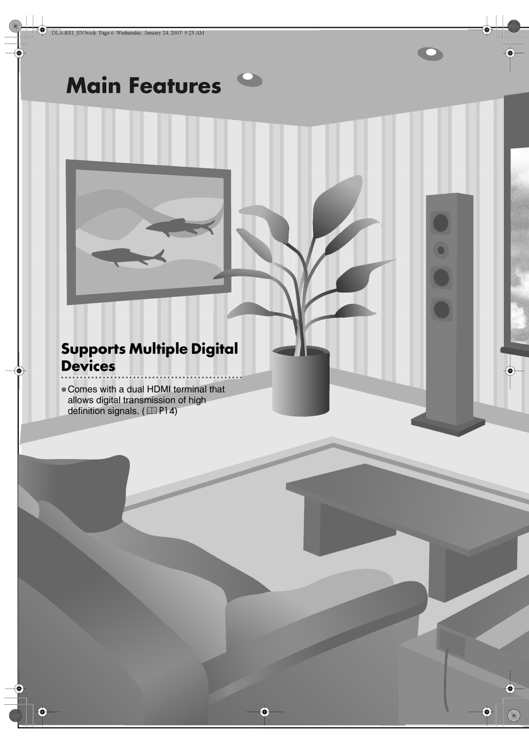 JVC DLA-RS1 manual Main Features, Supports Multiple Digital Devices 