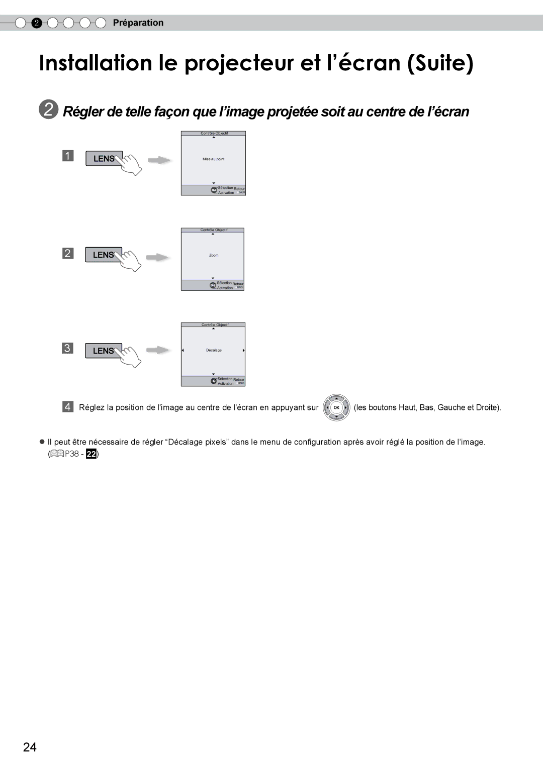 JVC DLA-RS10 manual Installation le projecteur et l’écran Suite 