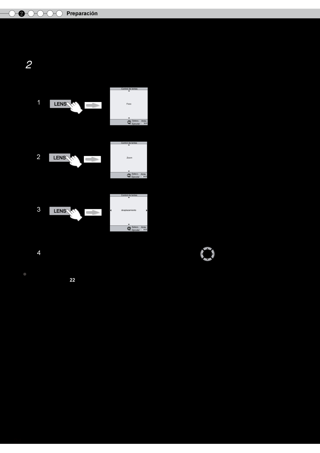 JVC DLA-RS10 manual Ajuste de manera tal que la imagen proyectada quede en el centro de, la pantalla, Conexión Continuación 