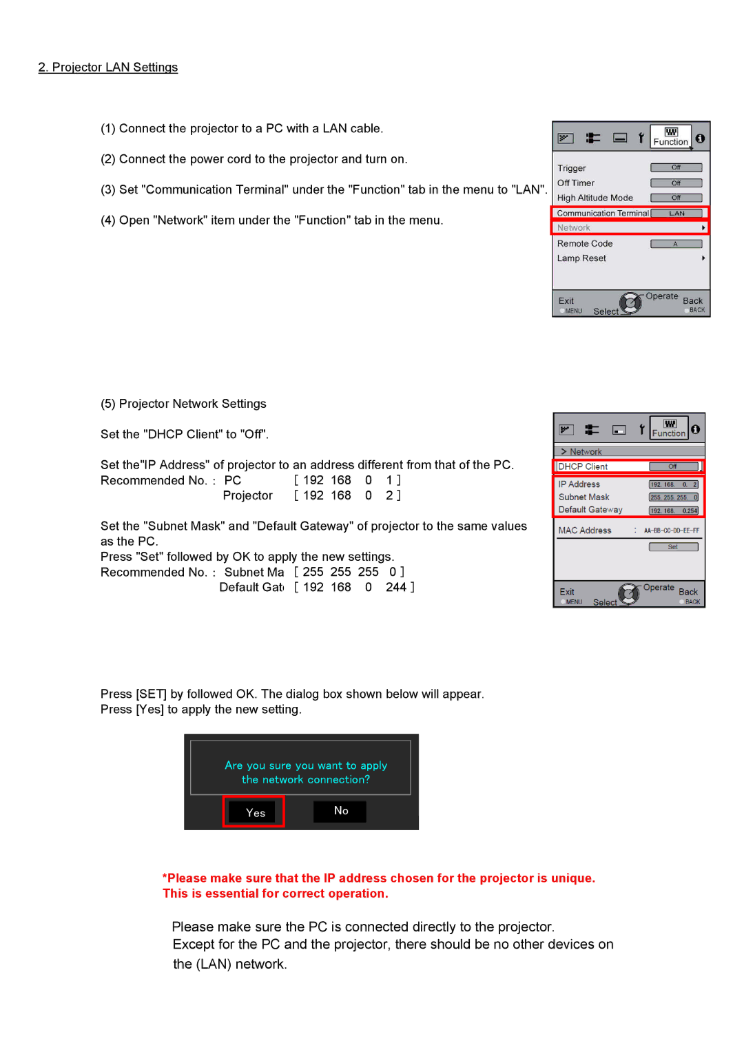 JVC DLA-RS55 manual Yes 