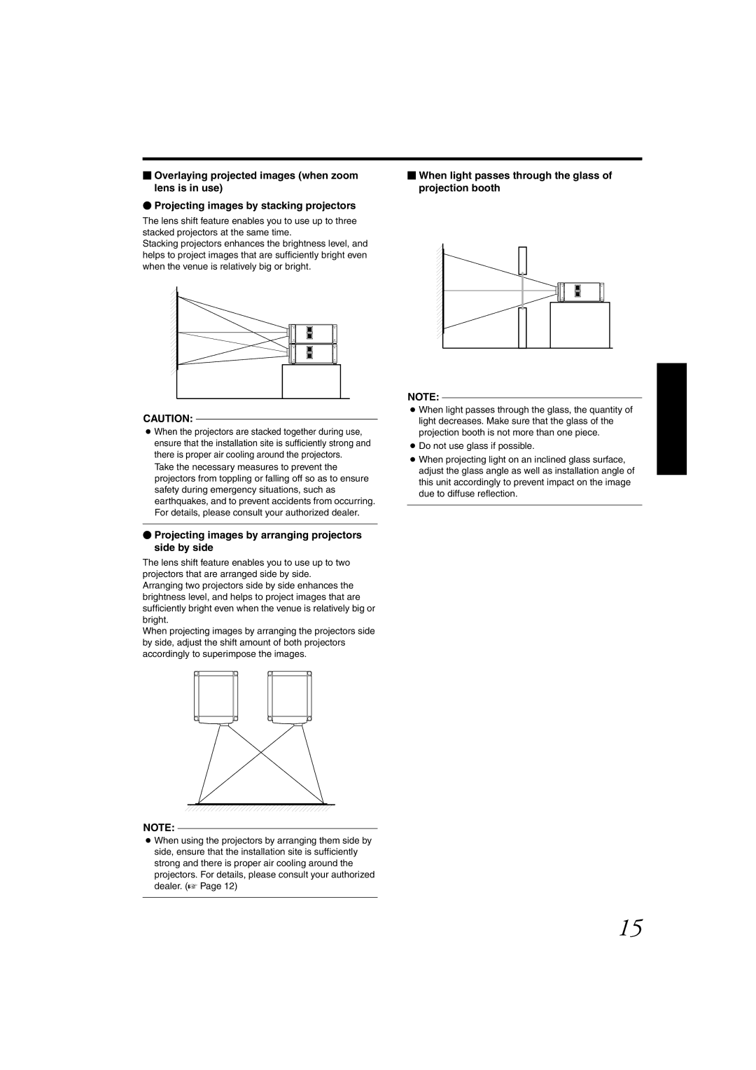 JVC DLA-SH4KNL instruction manual Projecting images by arranging projectors side by side 