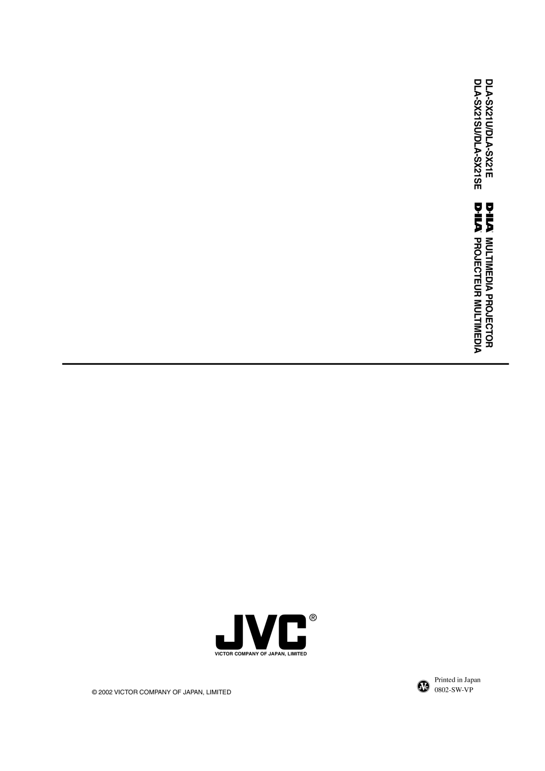 JVC DLA-SX21SE, DLA-SX21E instruction manual DLA-SX21SU/DLADLA-SX21U/DLA --SX21E SX21SE 