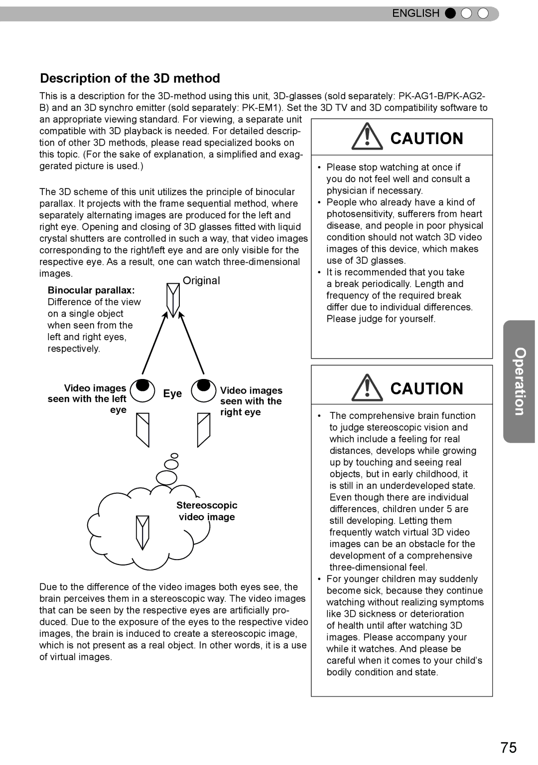 JVC DLA-X30, DLA-X90R, DLA-X70R manual Description of the 3D method, Original, Eye 