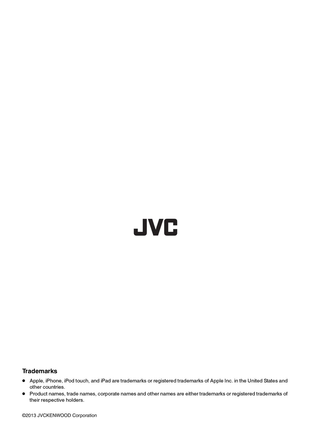 JVC DLA-X95R, DLA-X35, DLA-X55R, DLA-RS4810, DLA-XC7800R, DLA-XC3800, DLA-XC5800R, DLA-X75R manual Trademarks 