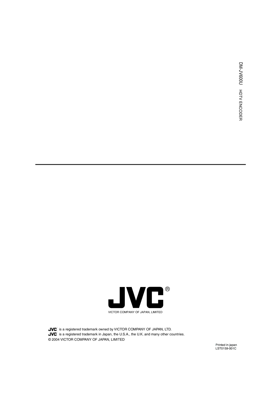 JVC manual DM-JV600U Hdtv Encoder 