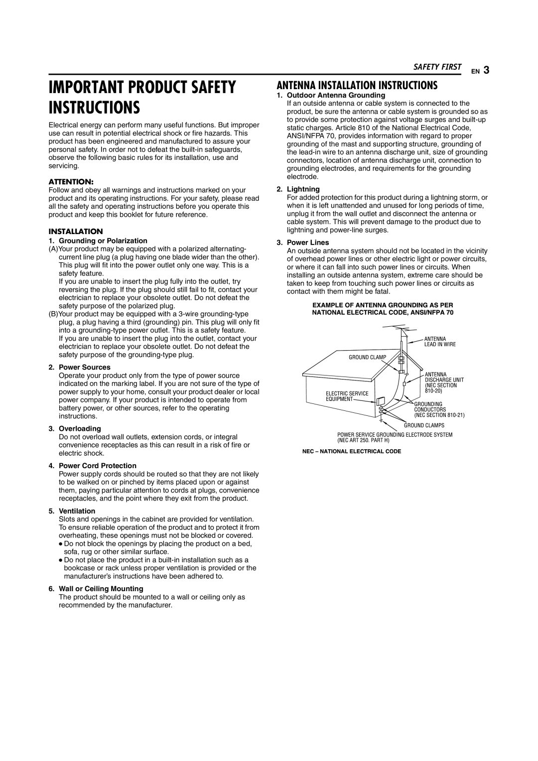 JVC DR-M100S manual Installation 