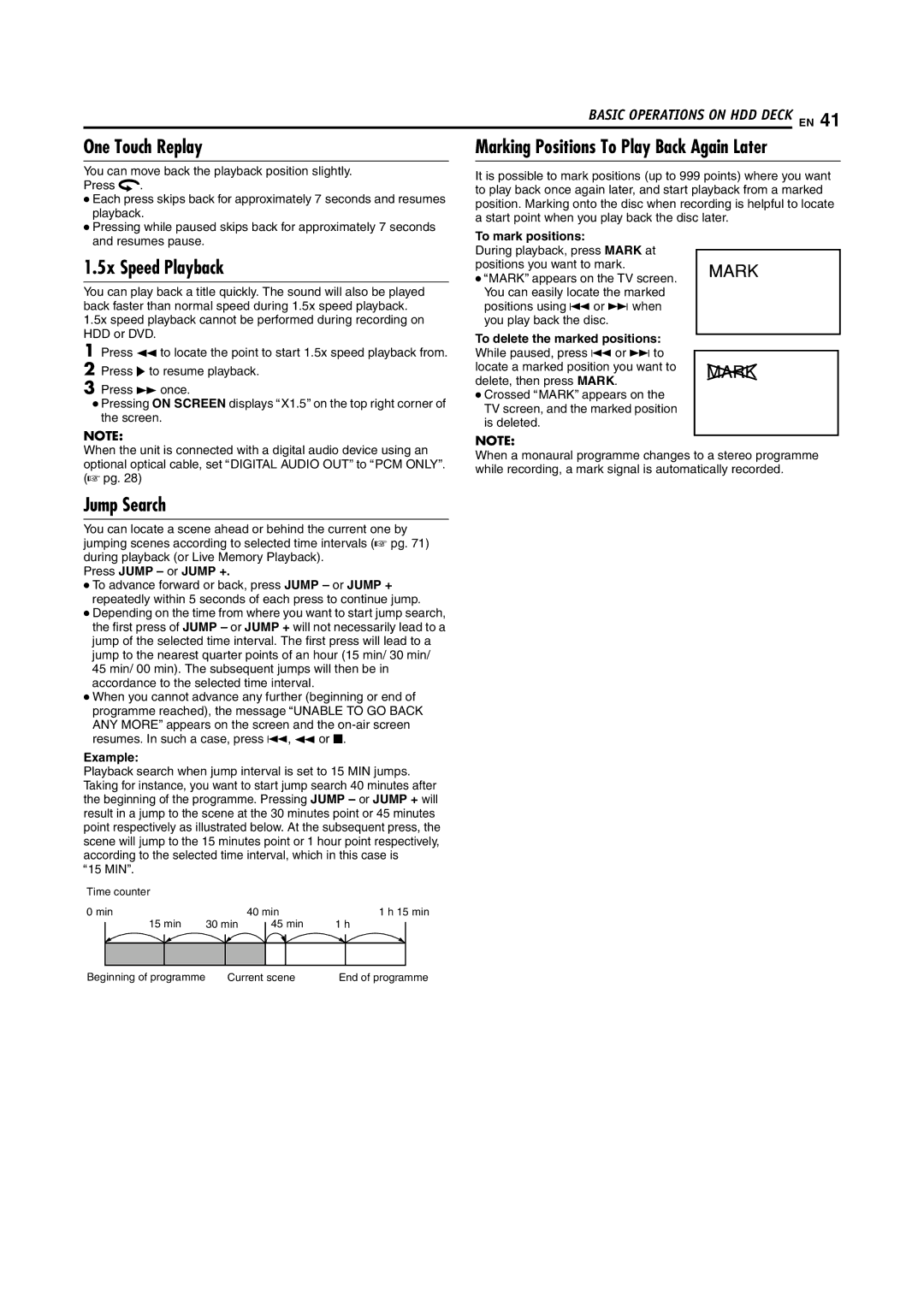 JVC DR-MH200SE manual One Touch Replay, 5x Speed Playback 