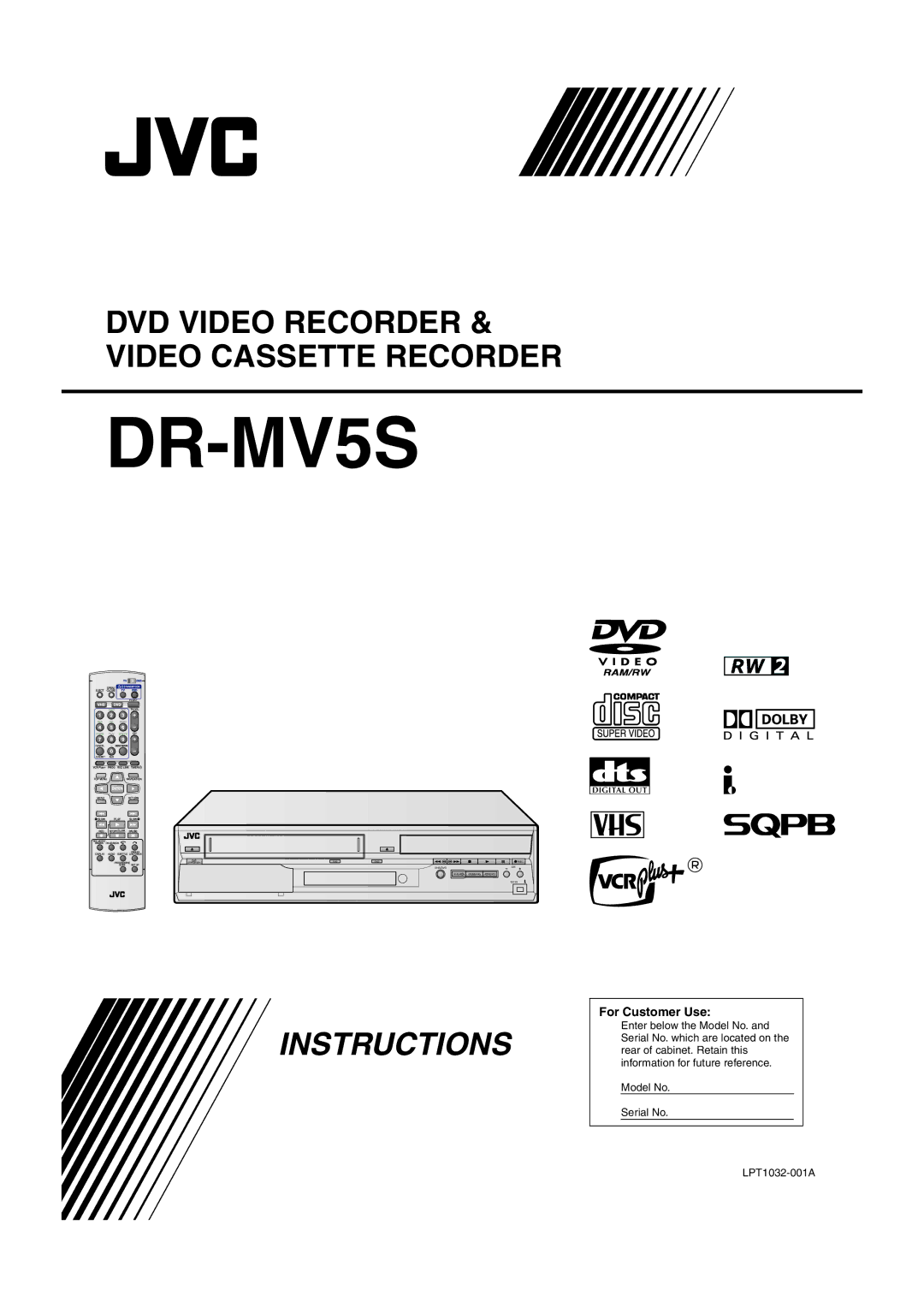 JVC DR-MV5S manual For Customer Use 