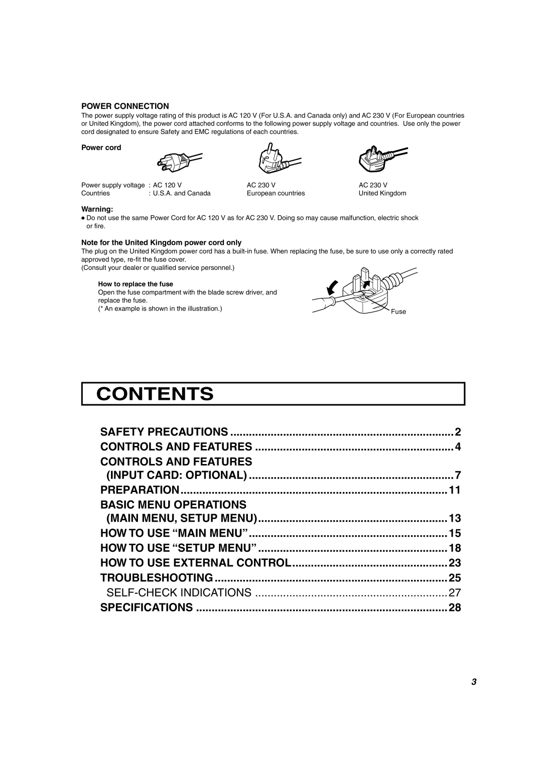 JVC DT-V1910CG, DT-V1710CG manual Contents 