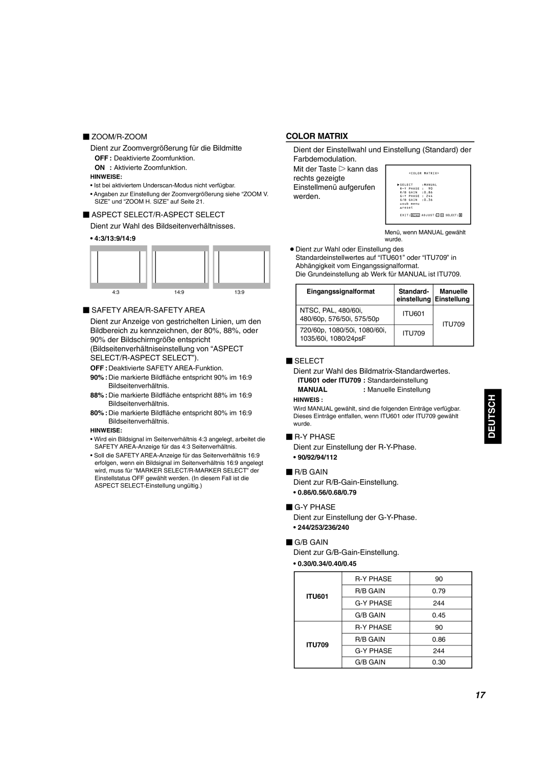 JVC DT-V1910CG, DT-V1710CG manual  Aspect SELECT/R-ASPECT Select 