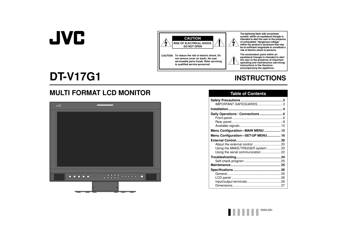 JVC DT-V17G1 specifications 