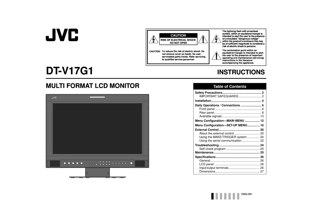 JVC DT-V17G1 specifications Menu Configuration-MAIN MENU, Menu Configuration-SET-UP MENU, Using the MAKE/TRIGGER system 