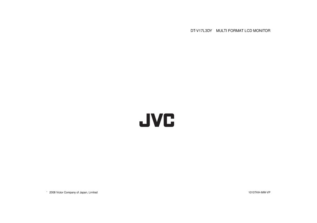 JVC specifications DT-V17L3DY Multi Format LCD Monitor 