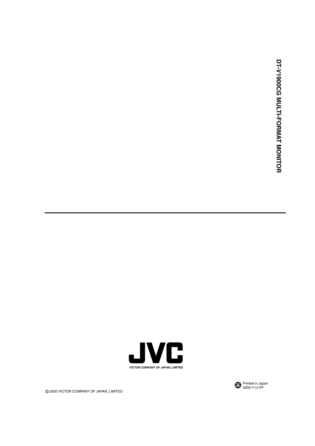 JVC manual DT-V1900CG Multi -FORMAT Monitor 