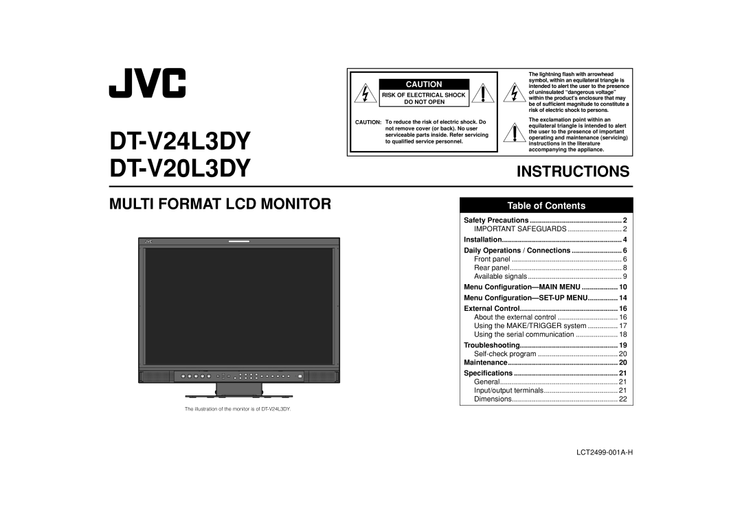 JVC DT-V20L3DY specifications DT-V24L3DY 