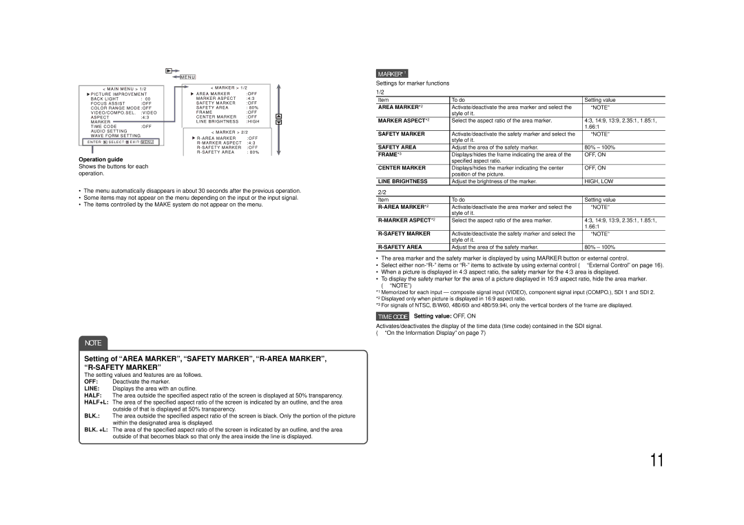 JVC DT-V9L3DY specifications Safety Marker 