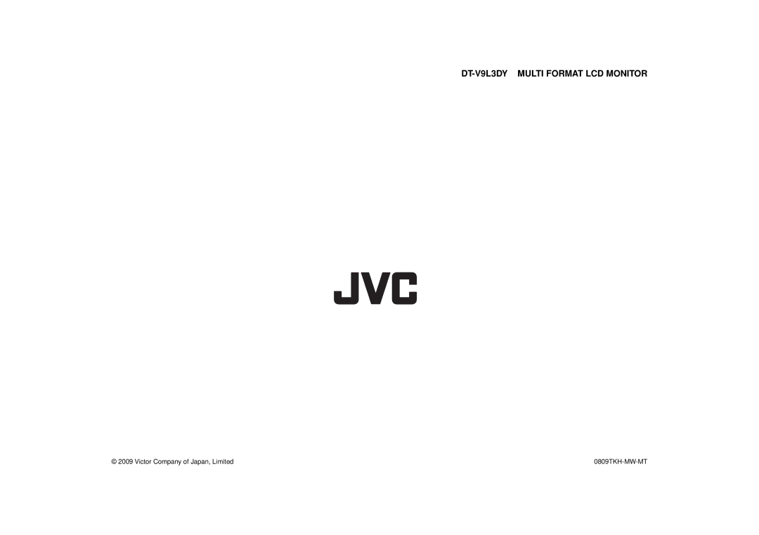 JVC specifications DT-V9L3DY Multi Format LCD Monitor 