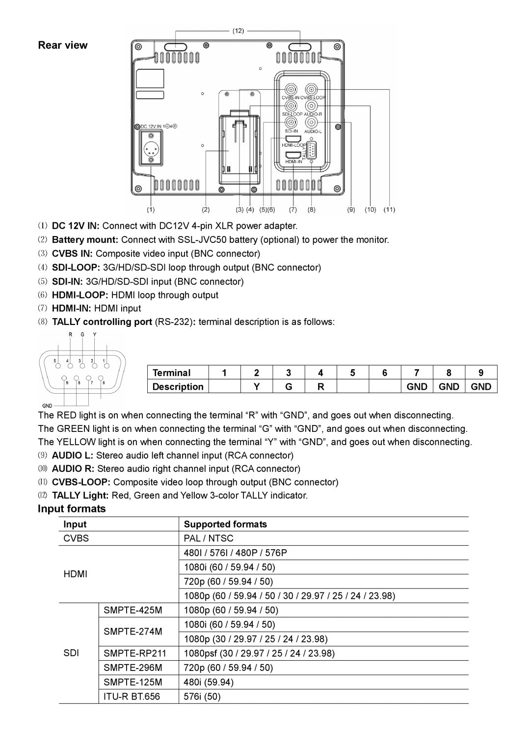 JVC DT-X91F, DT-X91C, DT-X91H user manual SMPTE-425M 