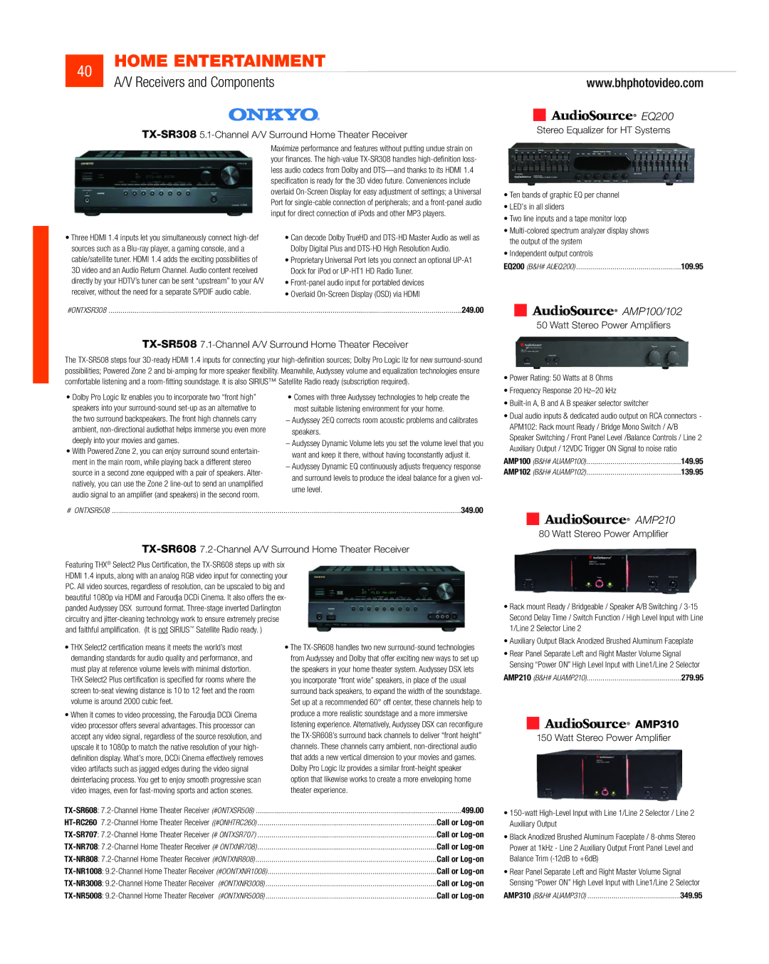 JVC DV-SP506 manual Receivers and Components, AMP310 