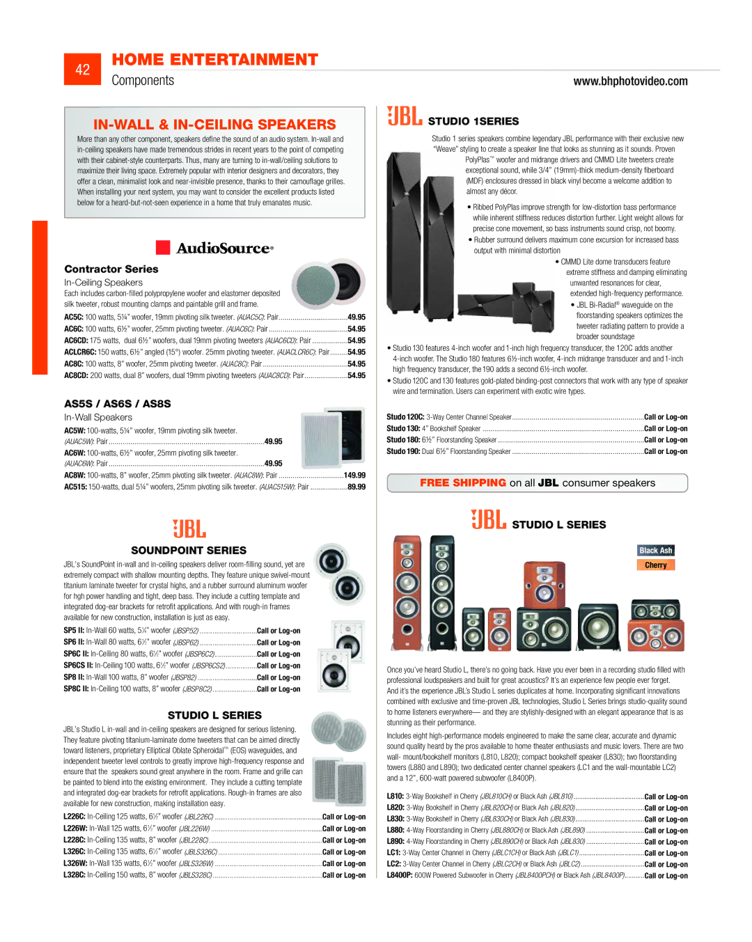 JVC DV-SP506 manual Components, Soundpoint Series, Studio L Series, Studio 1SERIES 