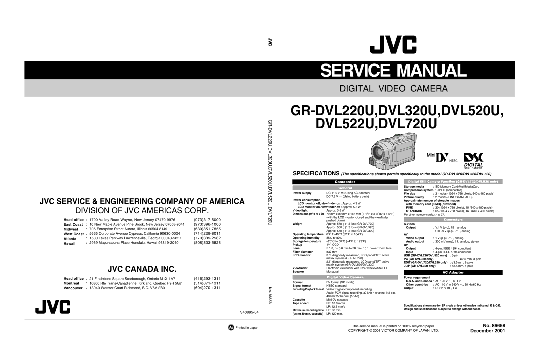 JVC DVL522U service manual 973317-5000, 973396-1000, 630851-7855, 714229-8011, 770339-2582, 808833-5828, 416293-1311 