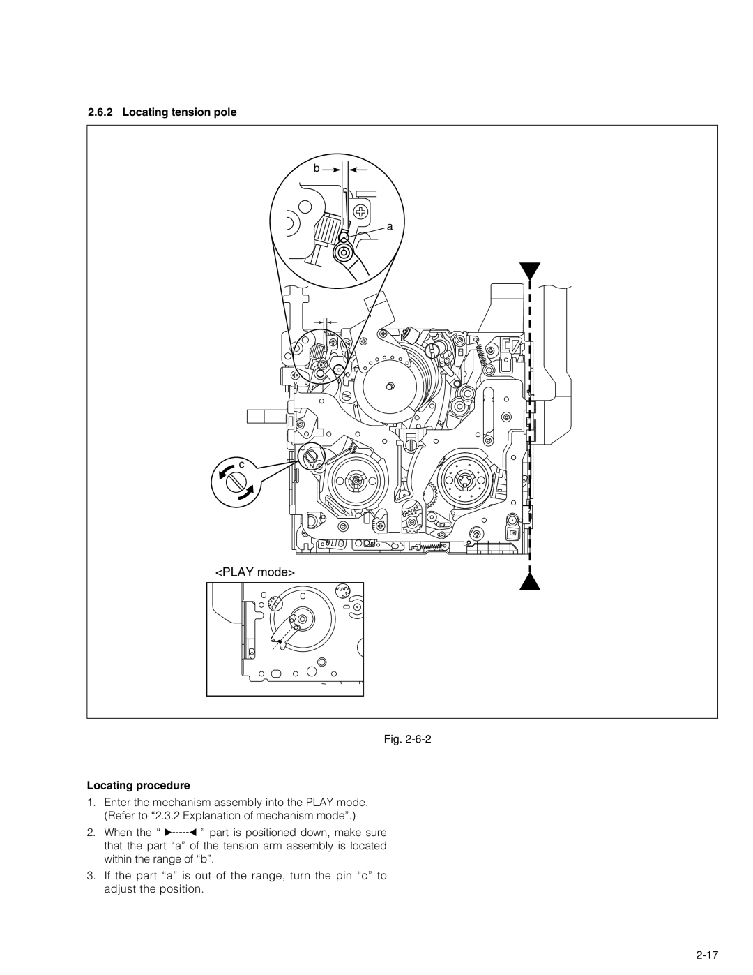 JVC DVL520U, DVL720U, DVL522U, DVL320U, GR-DVL220U service manual Play mode, Locating tension pole, Locating procedure 