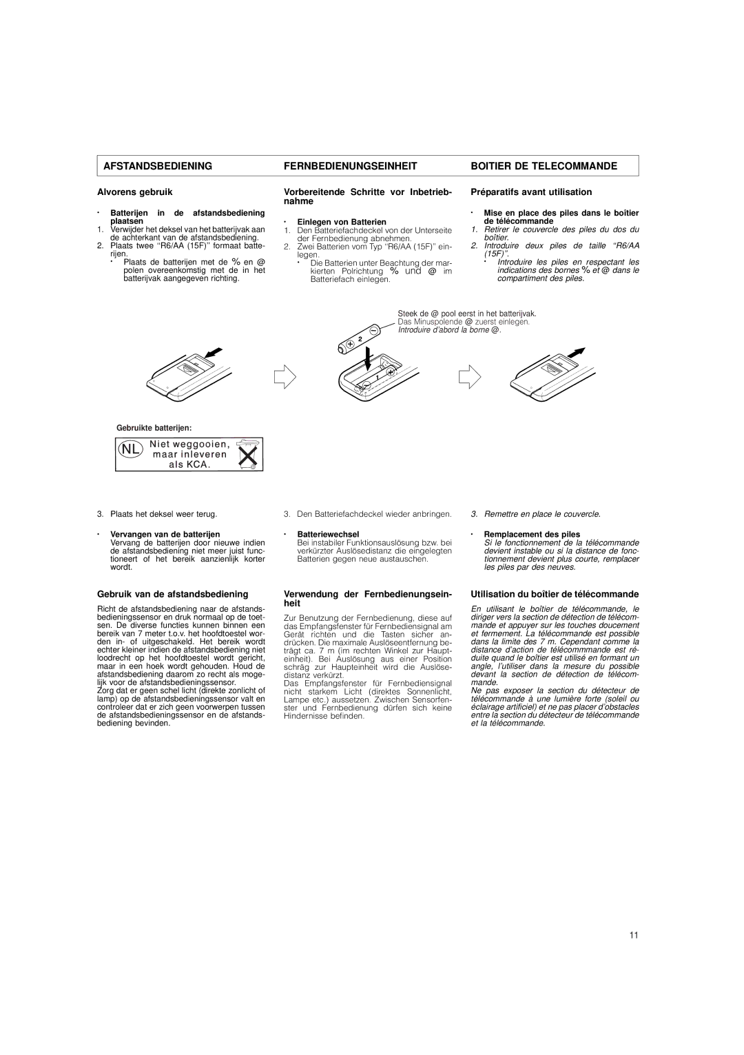 JVC DX-E55 manual Alvorens gebruik, Vorbereitende Schritte vor Inbetrieb- nahme, Préparatifs avant utilisation 