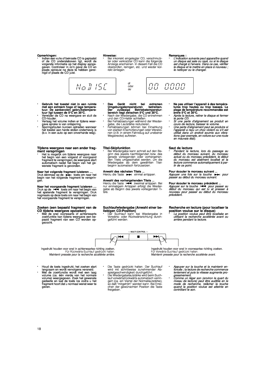 JVC DX-E55 manual Titel-Skipfunktion, Saut de lecture 