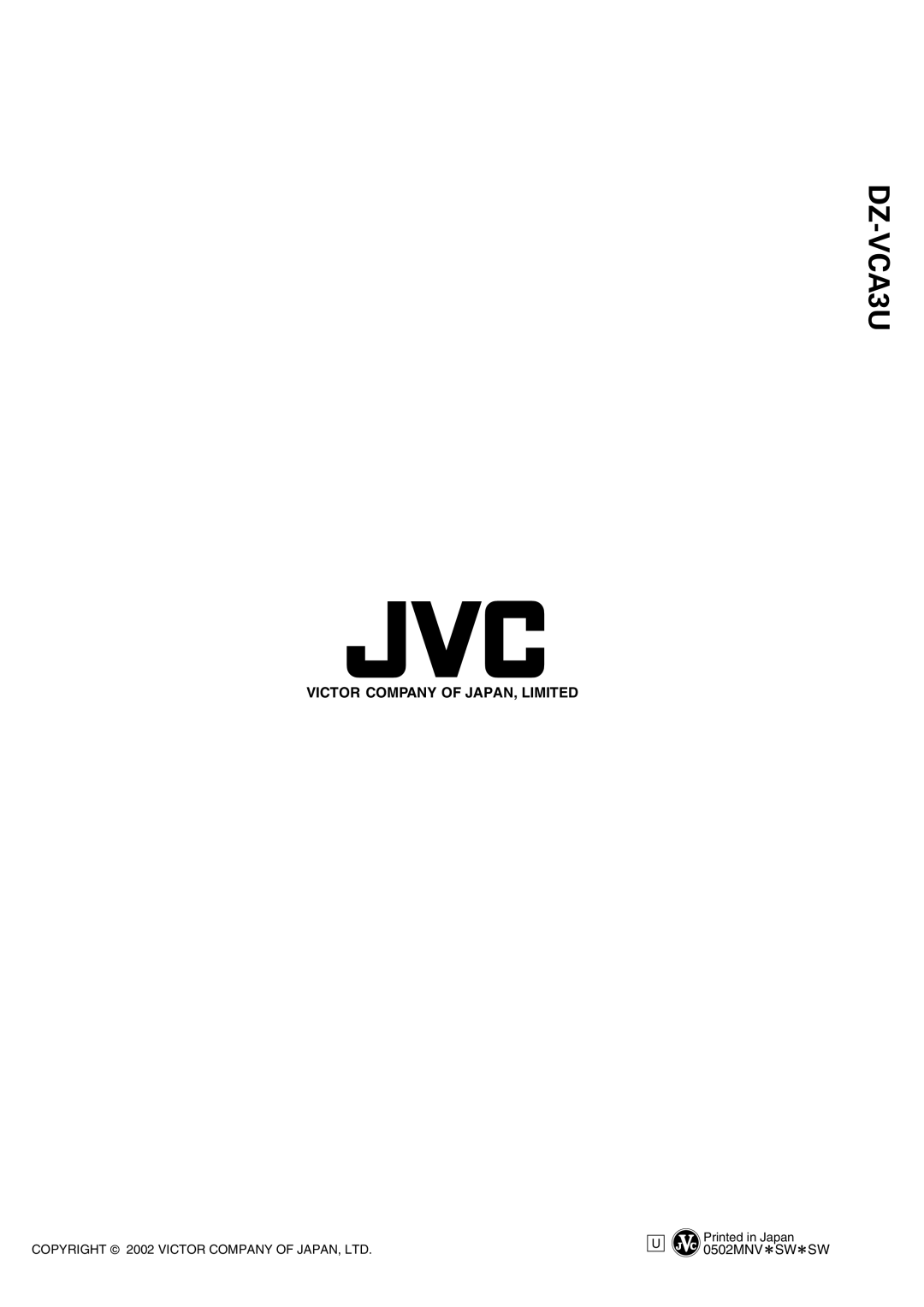 JVC DZ-VCA3U manual 