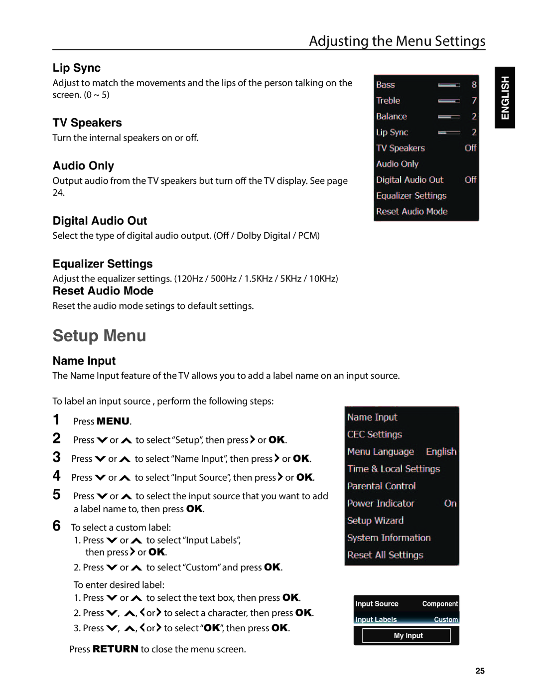 JVC EM37T, EM32T user manual Setup Menu 